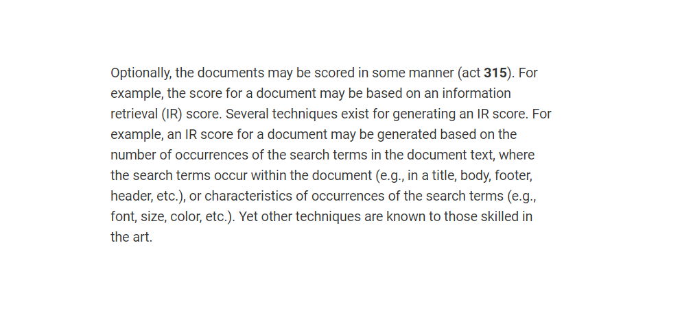 google ir score patent